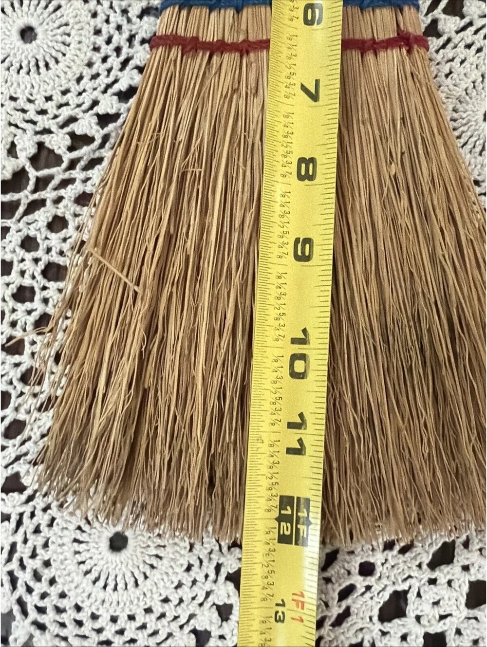 Vintage Whisk Broom Natural Straw Hand Brush Metal Cap Primitive Farmhouse Decor